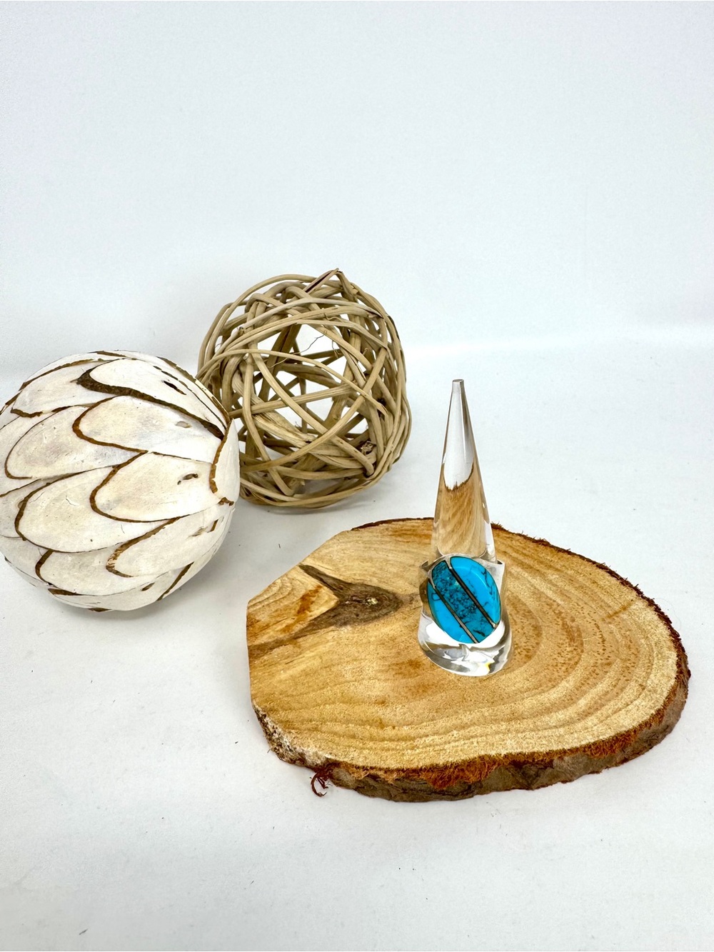 Vintage 90s Registry Stamped Navajo Turquoise Channel Inlay Taxco 925 SS